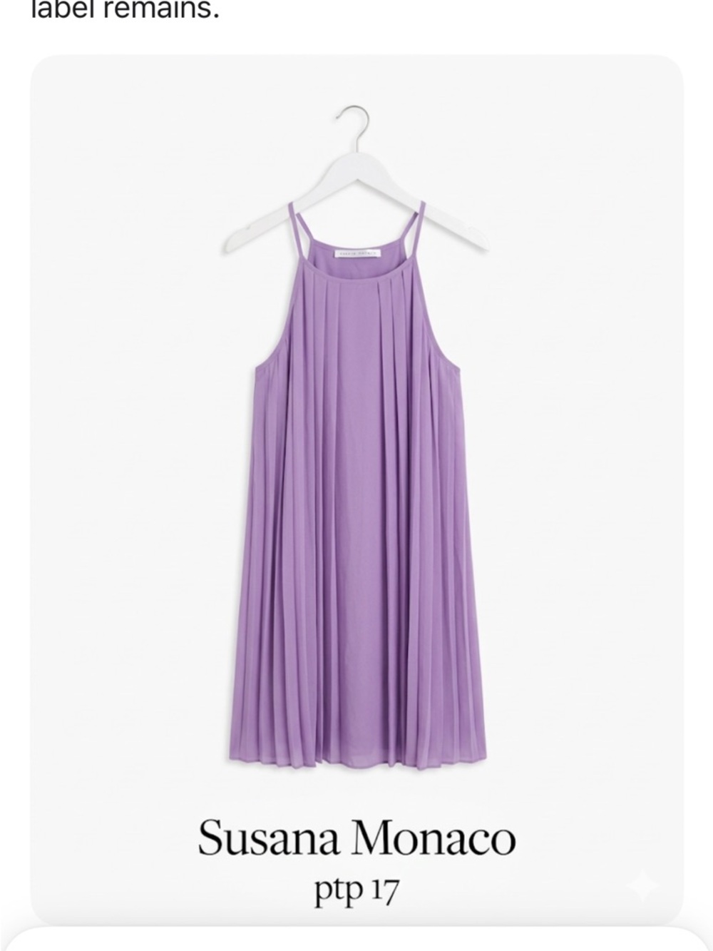 Susana  Monaco pleated Lilac Slip Dress gorgeous spring summer look ptp 17